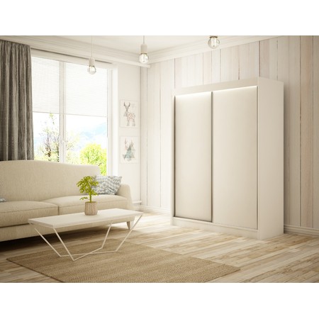Bergo Gardróbszekrény - 200 cm Fehér/matt Furniture
