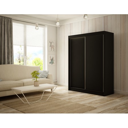 Bergo Gardróbszekrény - 200 cm Fekete / matt Furniture