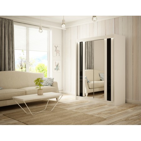 Kvalitní Šatní Skříň Como 250 cm Čokoláda Bílý mat Furniture