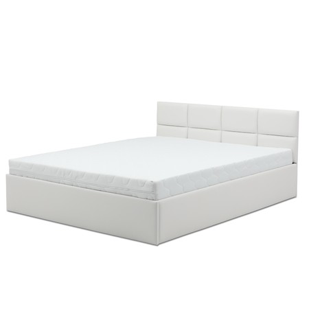 Čalouněná postel MONOS II s matrací rozměr 160x200 cm - Eko-kůže Bílá eko-kůže Signal-butor