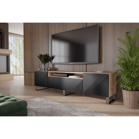 Televizní stolek RTV Neo 180 cm Dub artisan - černá Furniture