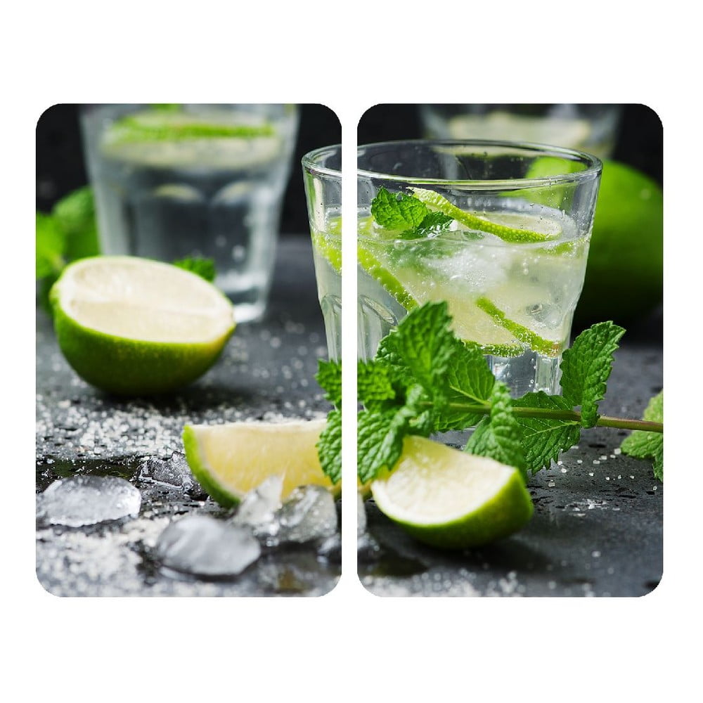 Edzett üveg tűzhely fedőlap szett 2 db-os 30x52 cm Mojitos – Wenko