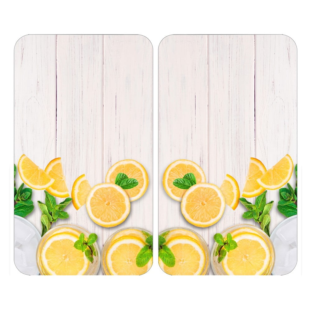 Edzett üveg tűzhely fedőlap szett 2 db-os 52x30 cm Lemons – Wenko