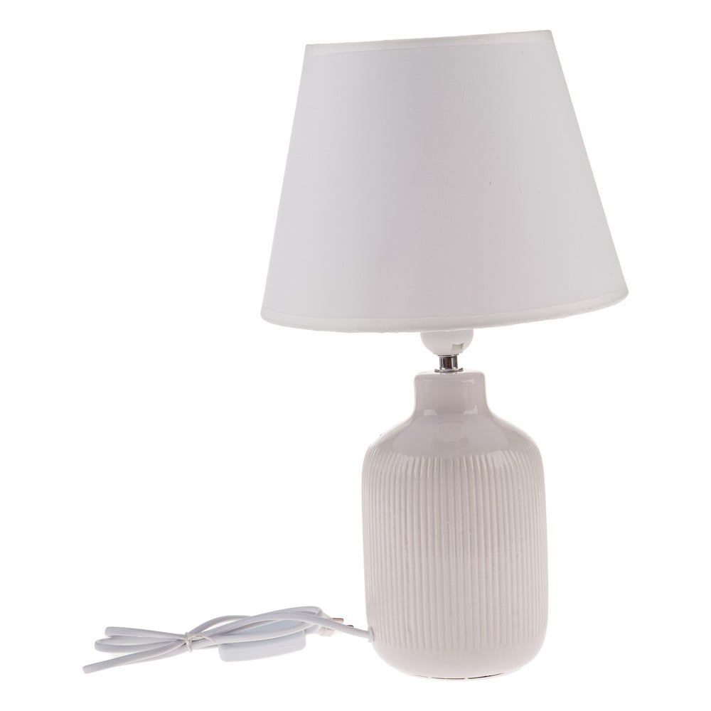 Krémszínű asztali lámpa textil búrával (magasság 41 cm) – Dakls