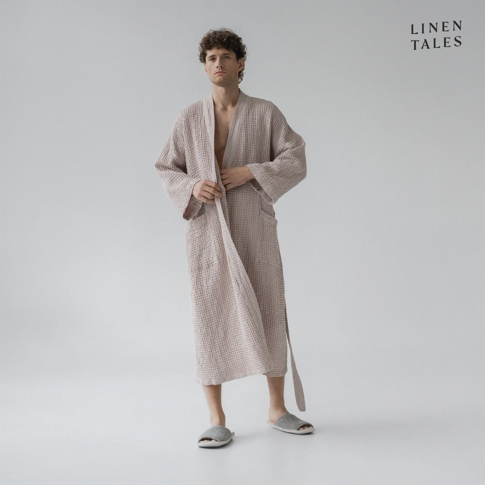 Bézs fürdőköpeny S/M Honeycomb – Linen Tales