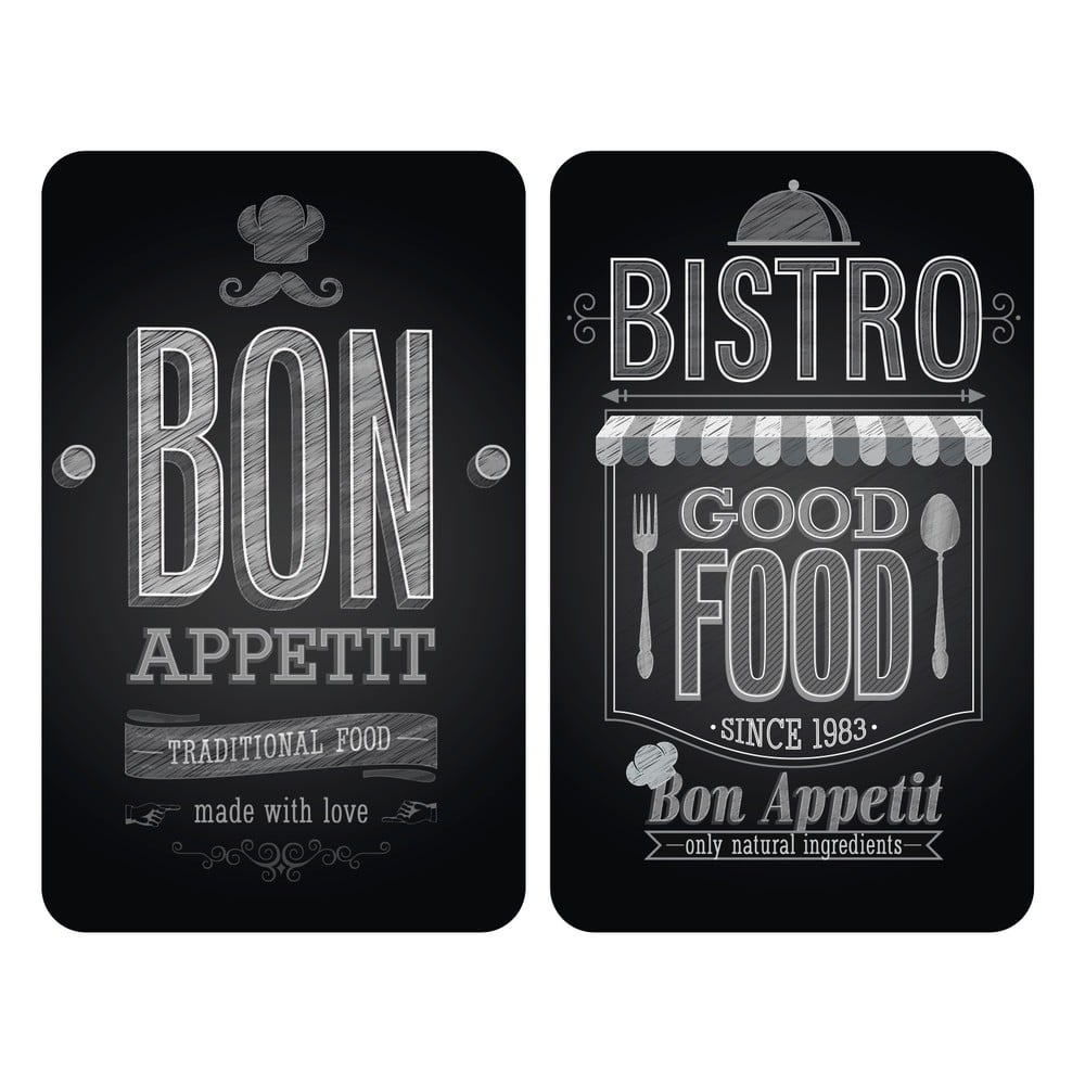 Edzett üveg tűzhely fedőlap szett 2 db-os 30x52 cm Bon Appetit – Wenko