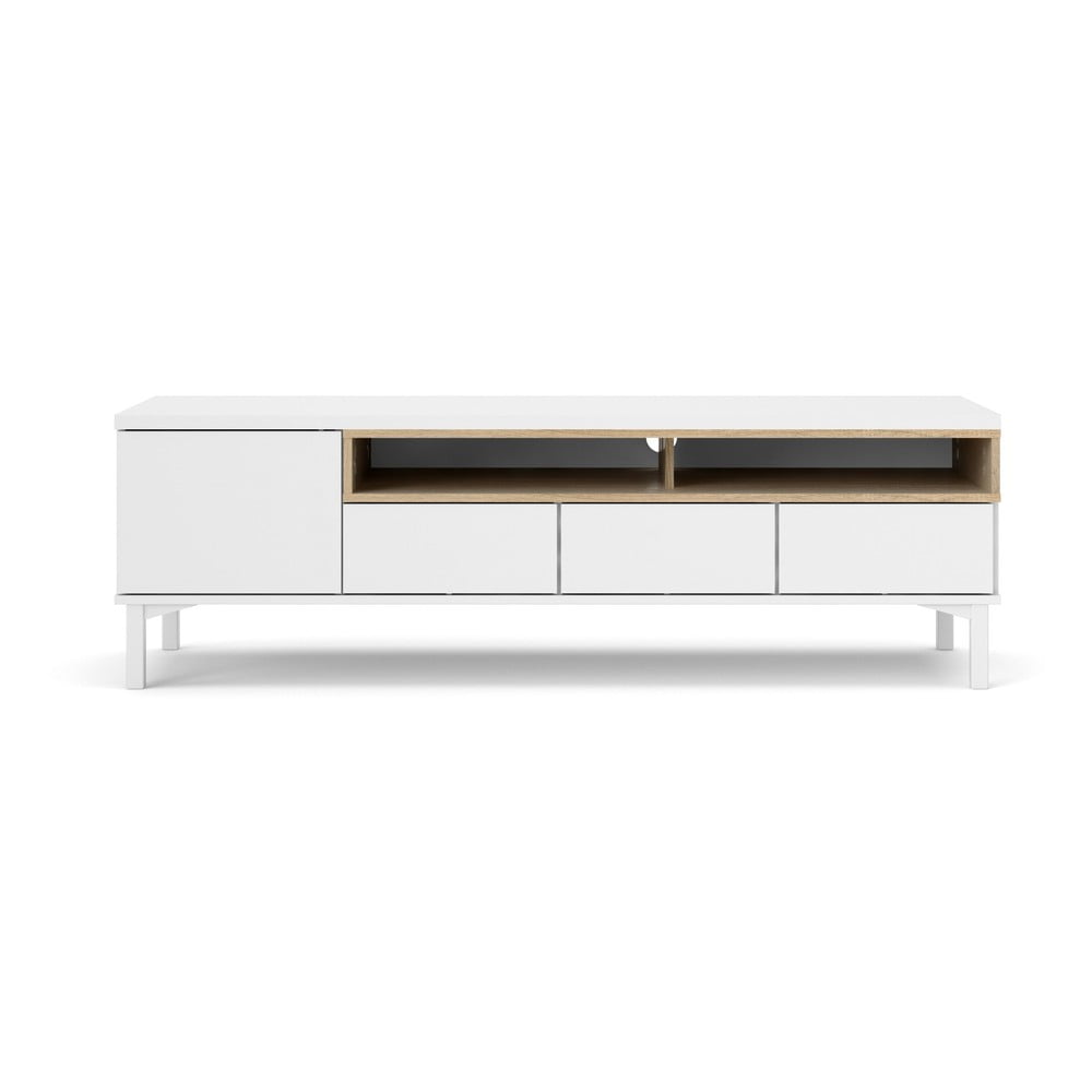 Fehér TV-állvány 156x48x48 cm Roomers – Tvilum
