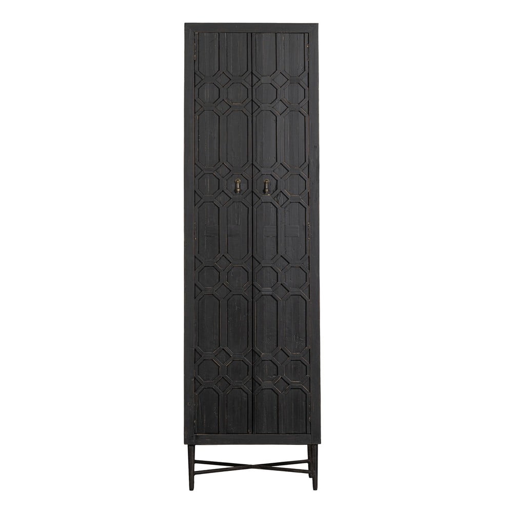 Fekete újrahasznosított fa ruhásszekrény 60x210 cm Bequest – BePureHome
