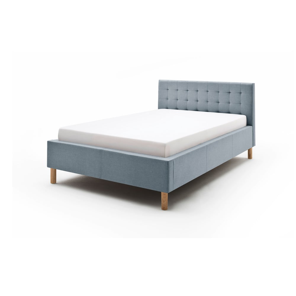 Kékesszürke kárpitozott egyszemélyes ágy 120x200 cm Malin – Meise Möbel
