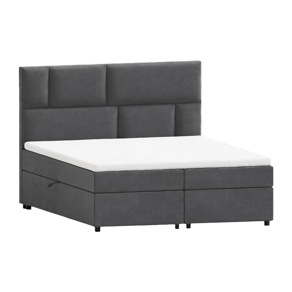 Szürke ágyneműtartós boxspring ágy 180x200 cm Lola – Ropez
