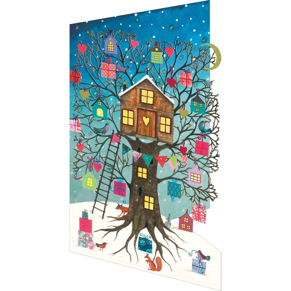 Üdvözlőlap szett 5 db-os karácsonyi mintával Treehouse  – Roger la Borde