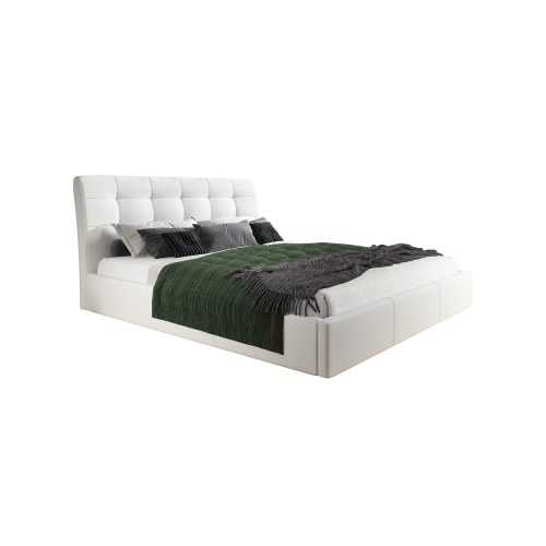 Kárpitozott ágy ADLO mérete 120x200 cm Fehér eko-bőr TT-FURNITURE