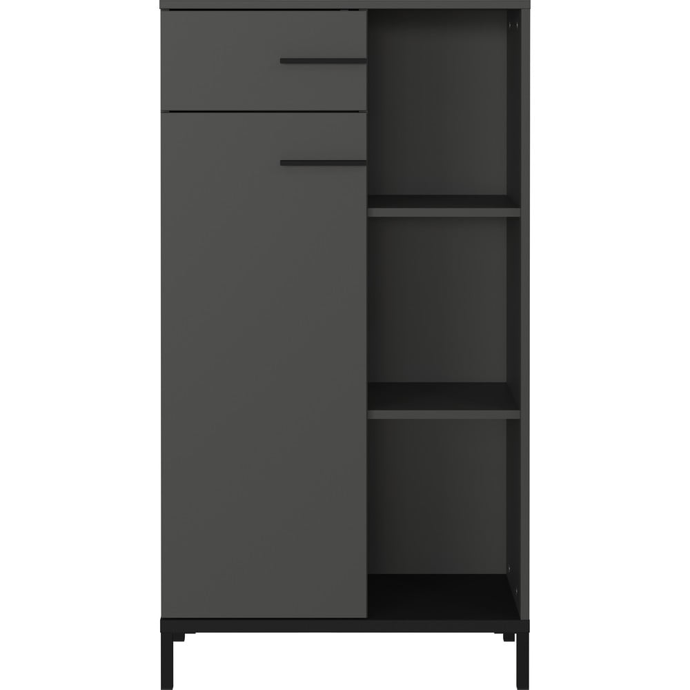Antracitszürke könyvespolc 64x120x34 cm Rovigo – Germania