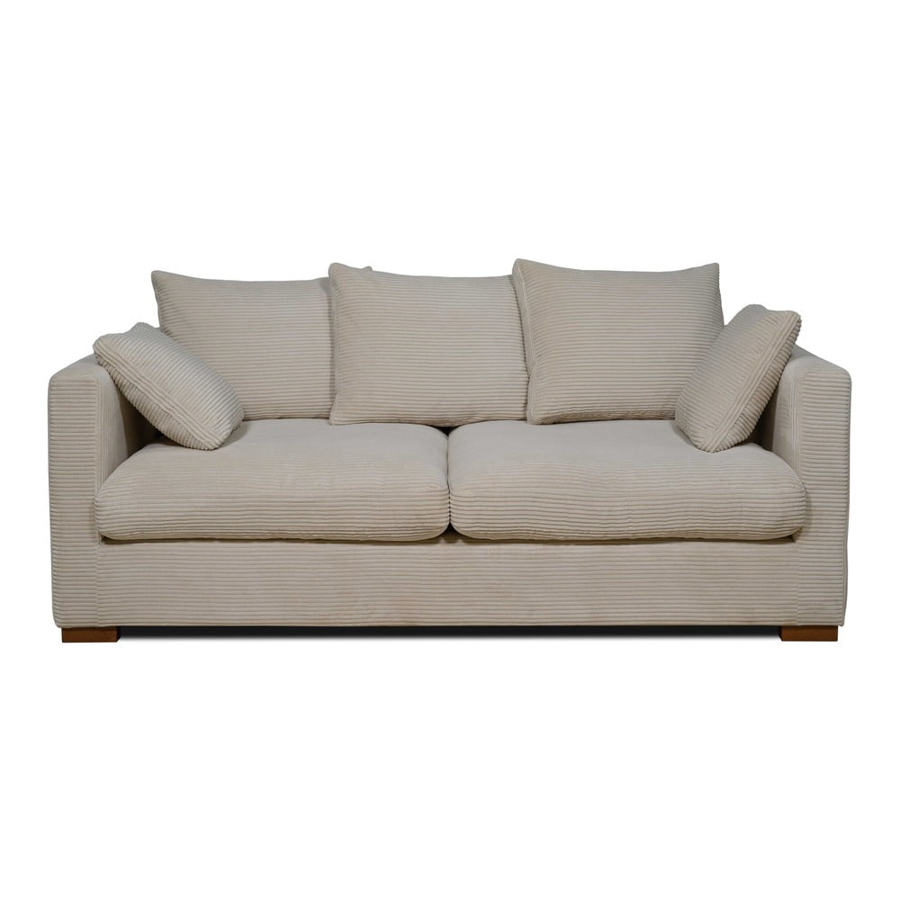 Bézs kordbársony kanapé 175 cm Comfy – Scandic