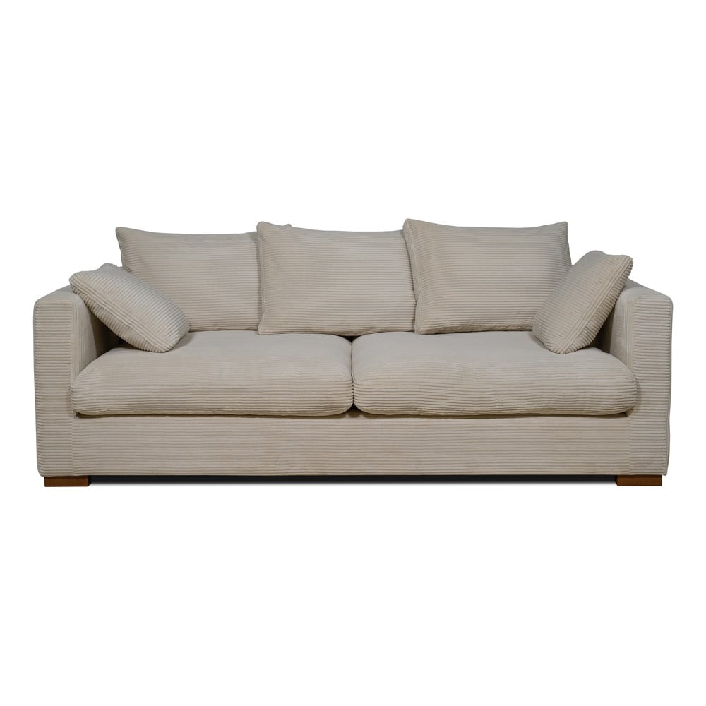 Bézs kordbársony kanapé 220 cm Comfy – Scandic