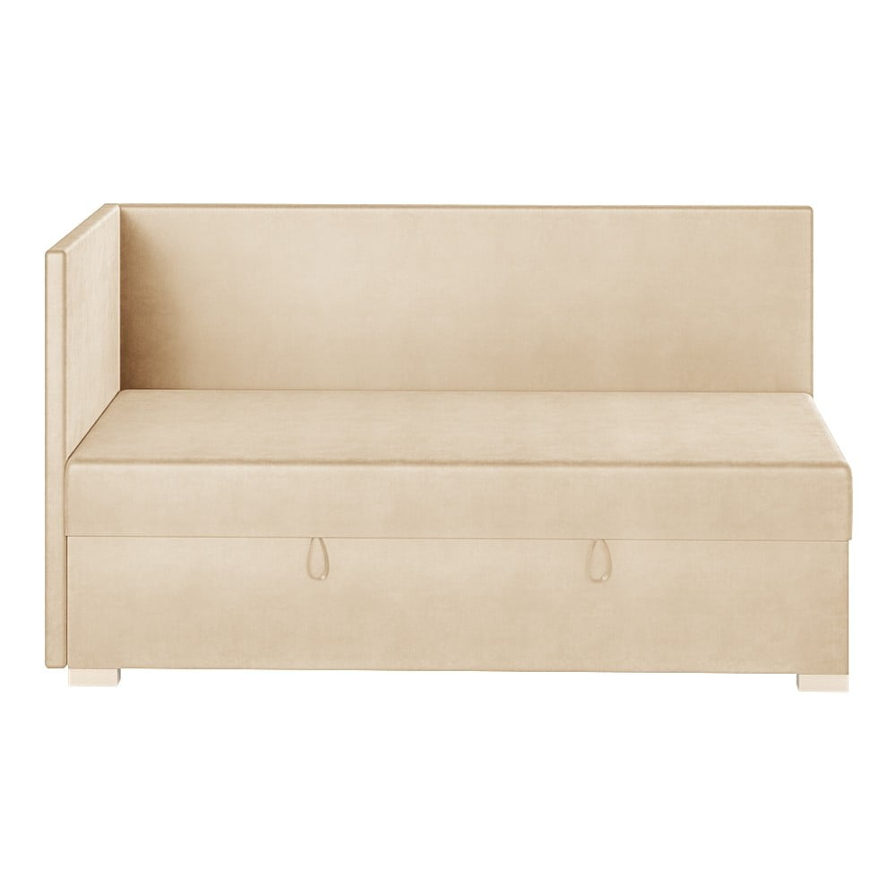 Bézs sarok ágyneműtartós gyerekágy matraccal 90x200 cm Flexi – Ghado