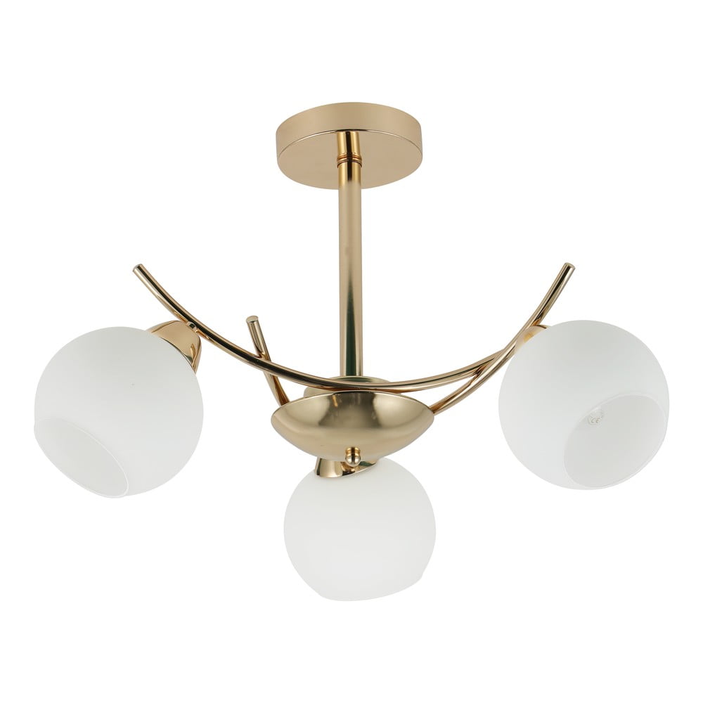 Fehér-aranyszínű mennyezeti lámpa üveg búrával 36x52 cm Amos – Candellux Lighting