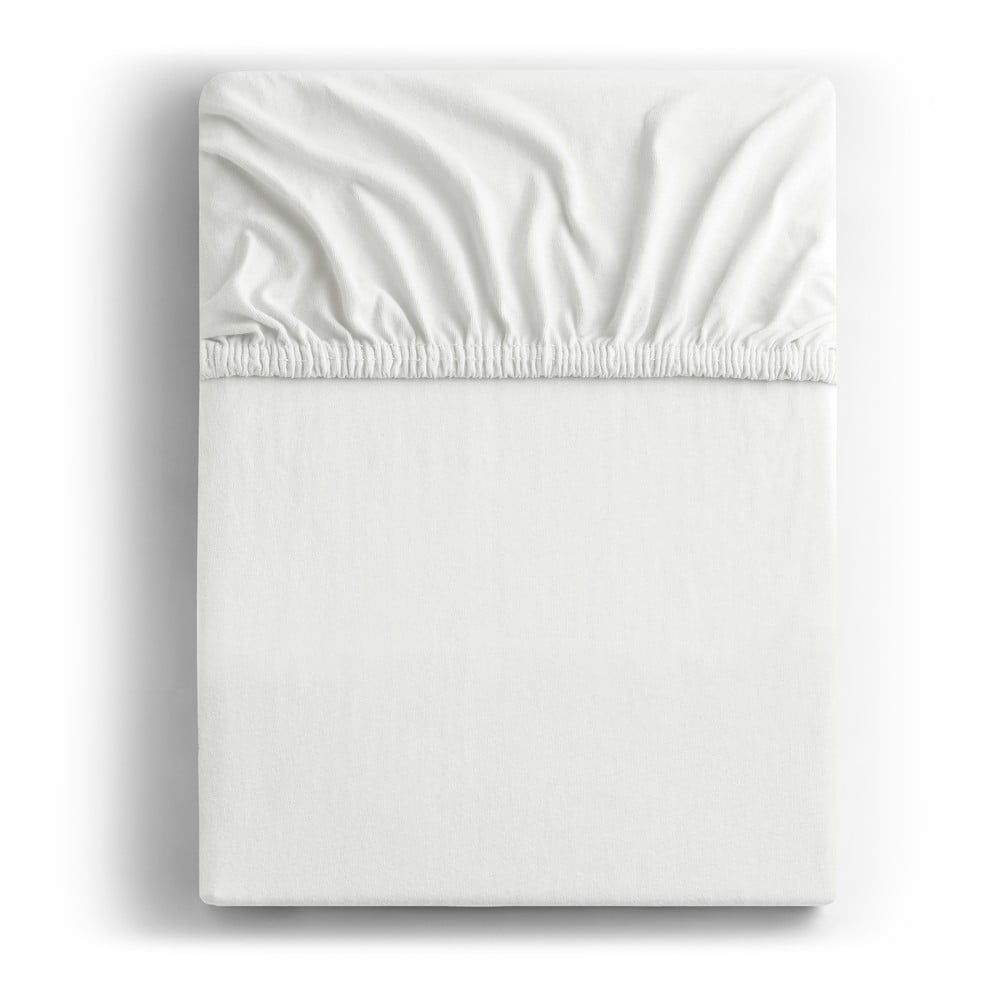 Fehér gumis jersey lepedő 120x200 cm Amber – Restilo