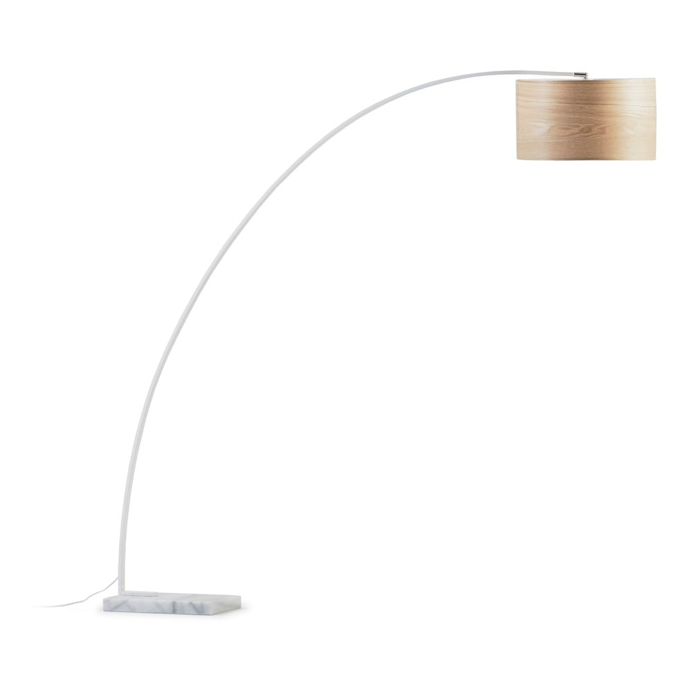 Fehér-natúr színű állólámpa fa búrával (magasság 210 cm) Juhe Ash – Kave Home