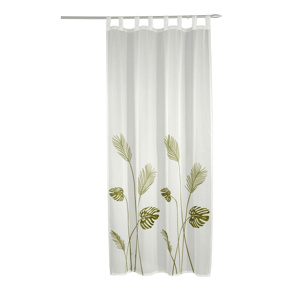 Fehér-zöld voile fényáteresztő függöny 135x245 cm – Sehlbach
