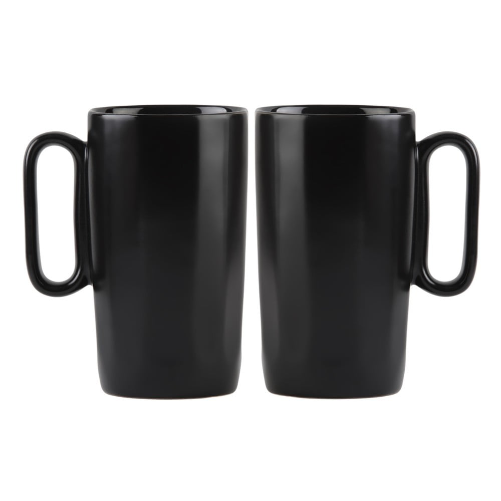 Fekete agyagkerámia bögre szett 2 db-os 330 ml Fuori – Vialli Design