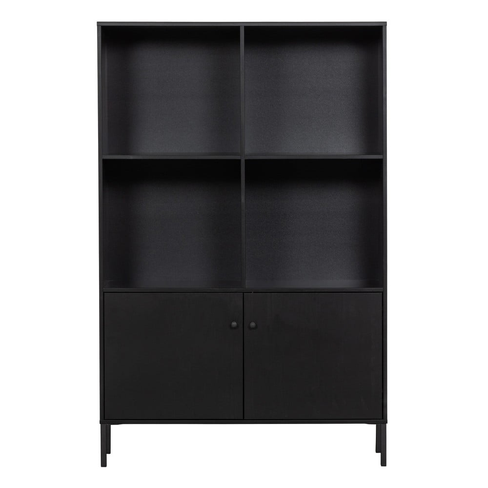 Fekete borovi fenyő könyvespolc 107x160 cm Xam – WOOOD