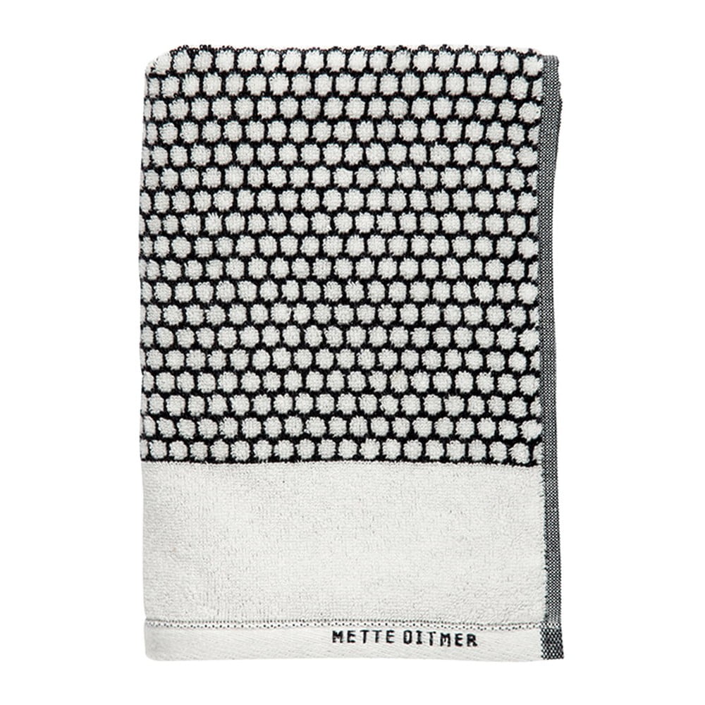 Fekete-fehér pamut törölköző szett 2 db-os 40x60 cm Grid – Mette Ditmer Denmark