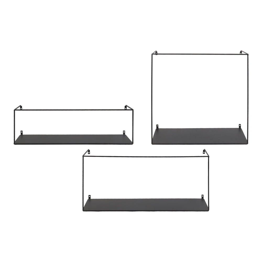 Fekete fém polc készlet 3 db-os 40 cm Ulmo – House Nordic