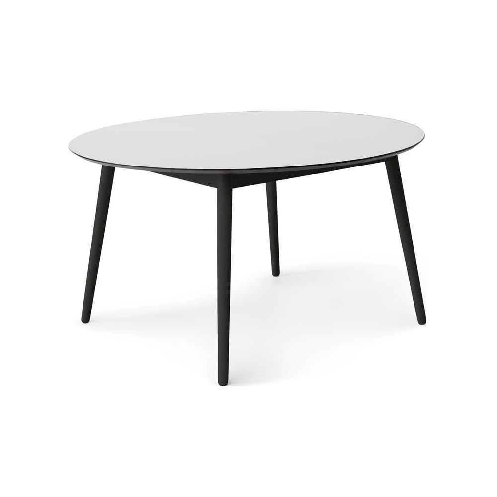 Kerek bővíthető étkezőasztal fehér asztallappal és hosszabbító asztallappal ø 135 cm Meza – Hammel Furniture