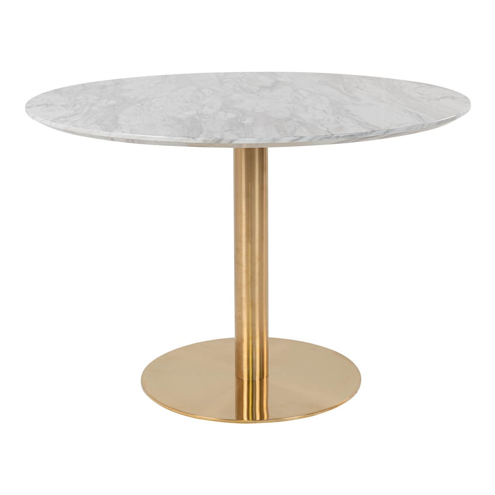 Kerek étkezőasztal márvány dekoros asztallappal ø 110 cm Bolzano – House Nordic