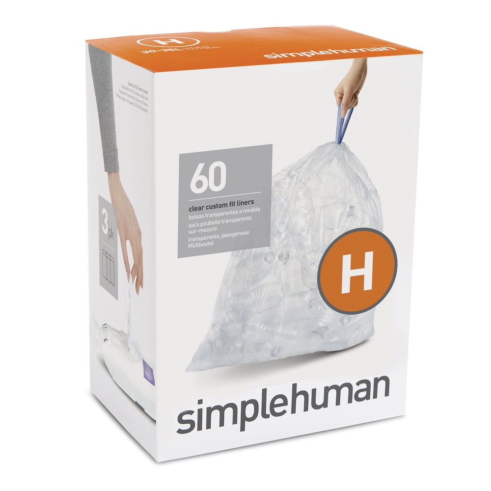 Összehúzható szemeteszsák készlet 60 db-os 35 l H – simplehuman