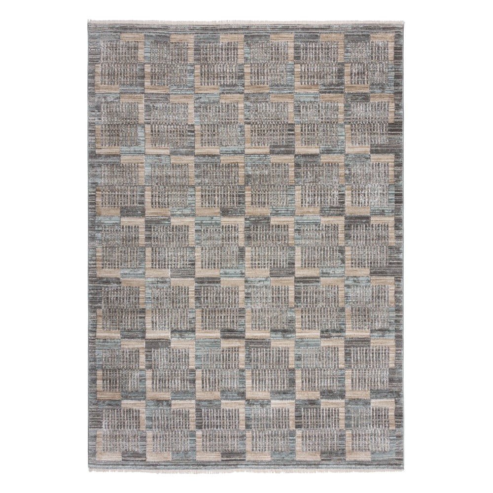 Szürke-bézs szőnyeg 200x290 cm Evelyn Blocks – Flair Rugs