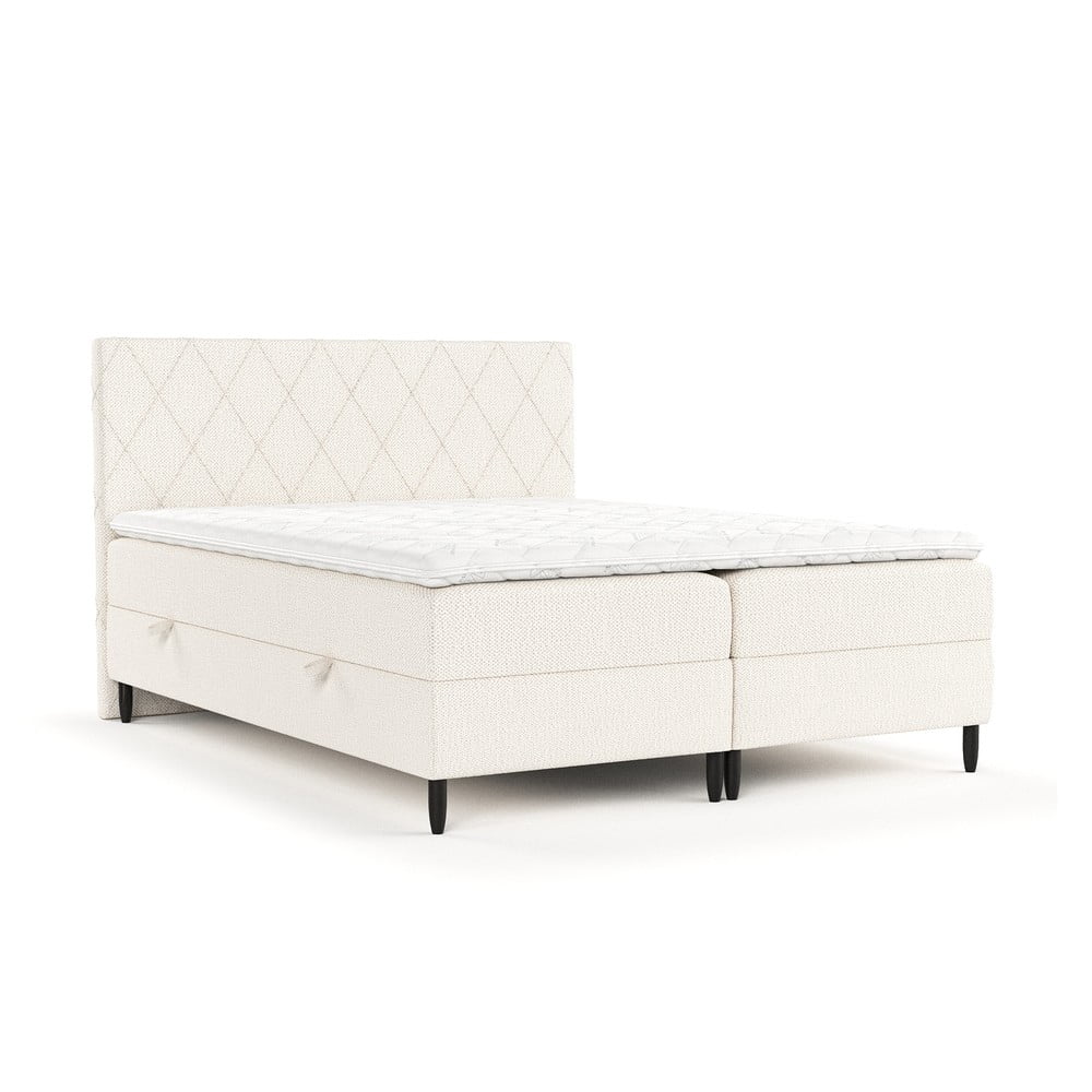 Krémszínű ágyneműtartós boxspring ágy 140x200 cm Gwen – Maison de Rêve