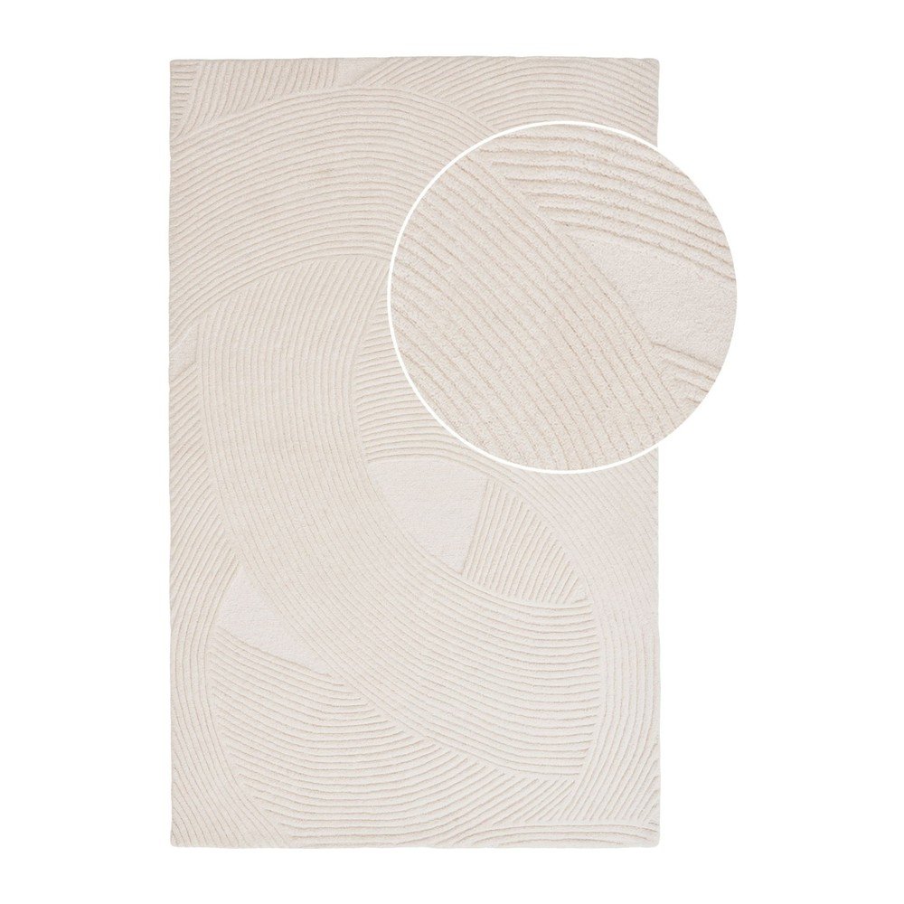 Krémszínű kézi szövésű gyapjú szőnyeg 160x230 cm Pune – House Nordic