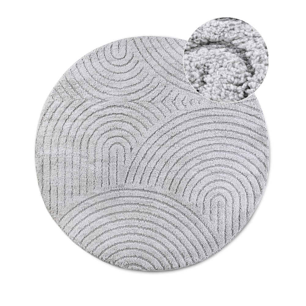 Világosszürke kerek szőnyeg ø 200 cm Panglao New York Light Grey – Elle Decoration