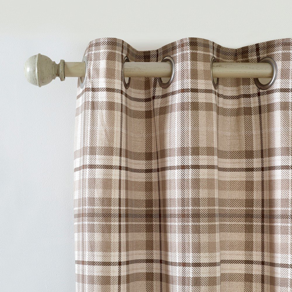 Barna flanel termo függöny szett 2 db-os 168x183 cm Cullen Thermal Check – Catherine Lansfield