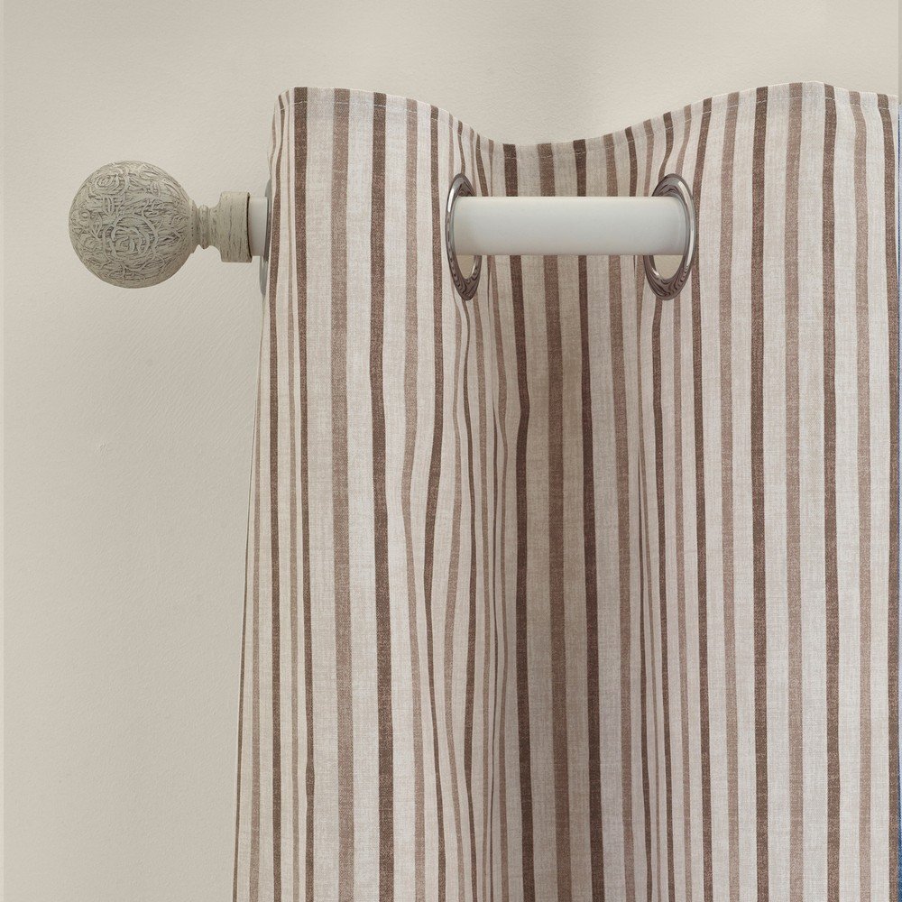 Barna függöny szett 2 db-os 168x229 cm Logan Stripe – Catherine Lansfield