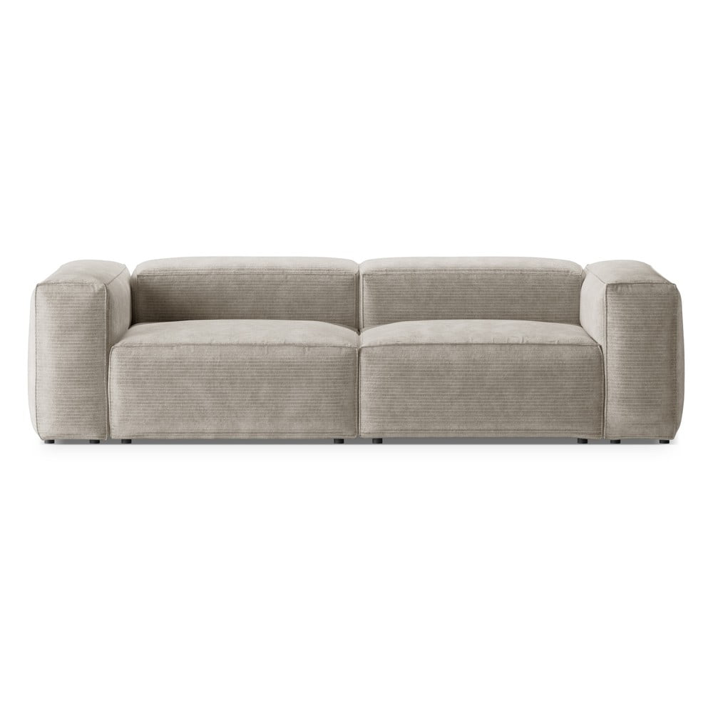 Bézs kordbársony kanapé 264 cm Bergano – Cosmopolitan Design