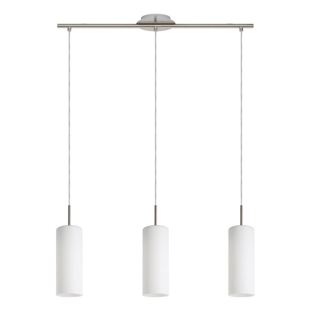 Fehér-ezüstszínű függőlámpa üveg búrával TROY 3 – EGLO