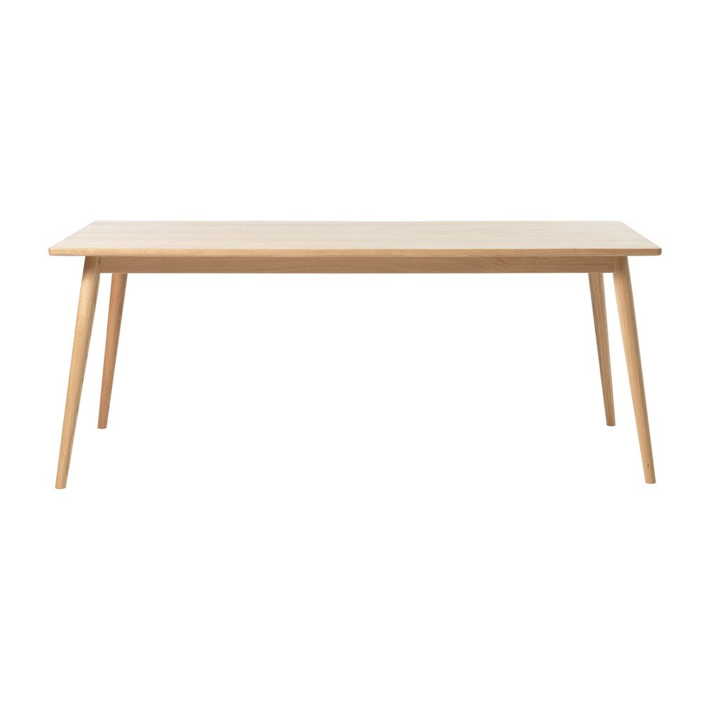 Natúr színű bővíthető étkezőasztal tölgyfa dekoros asztallappal 190x90 cm Barrali – Unique Furniture