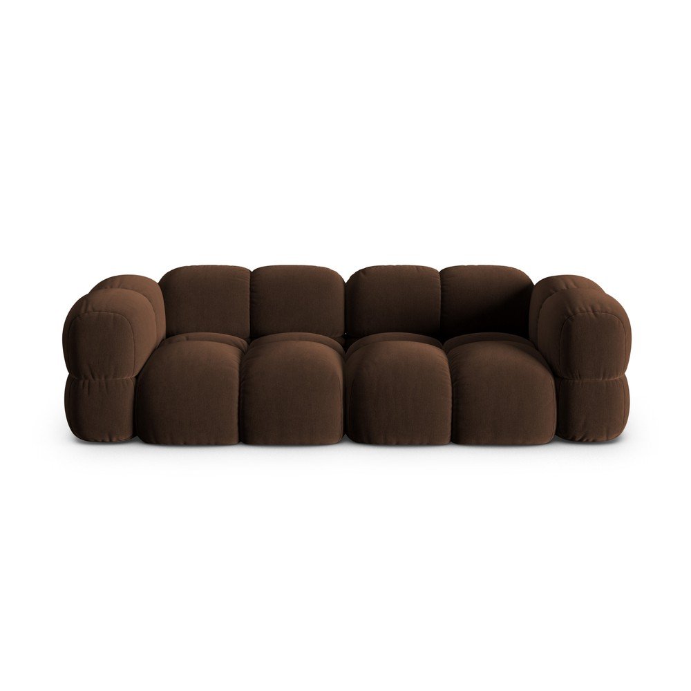 Sötétbarna bársony kanapé 250 cm Loretto – Cosmopolitan Design