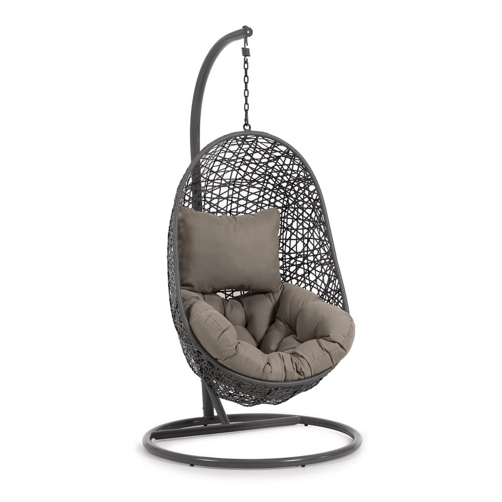 Sötétszürke műrattan kerti függőfotel Florina – Kave Home