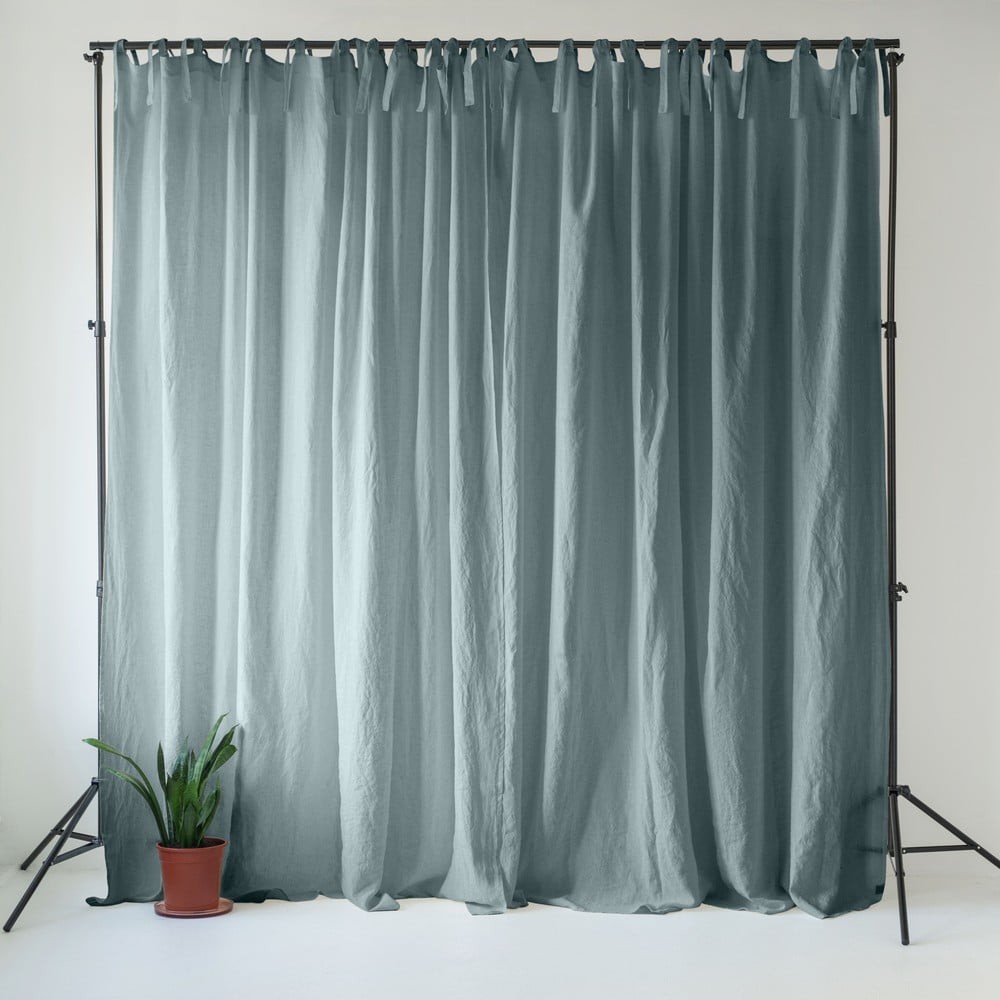 Szürkéskék len függöny 140x250 cm Blue Fog – Linen Tales