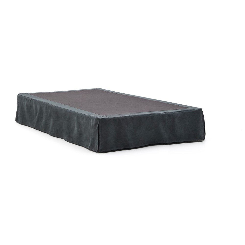 Antracitszürke kárpitozott egyszemélyes ágy 90x200 cm Jaira – Kave Home
