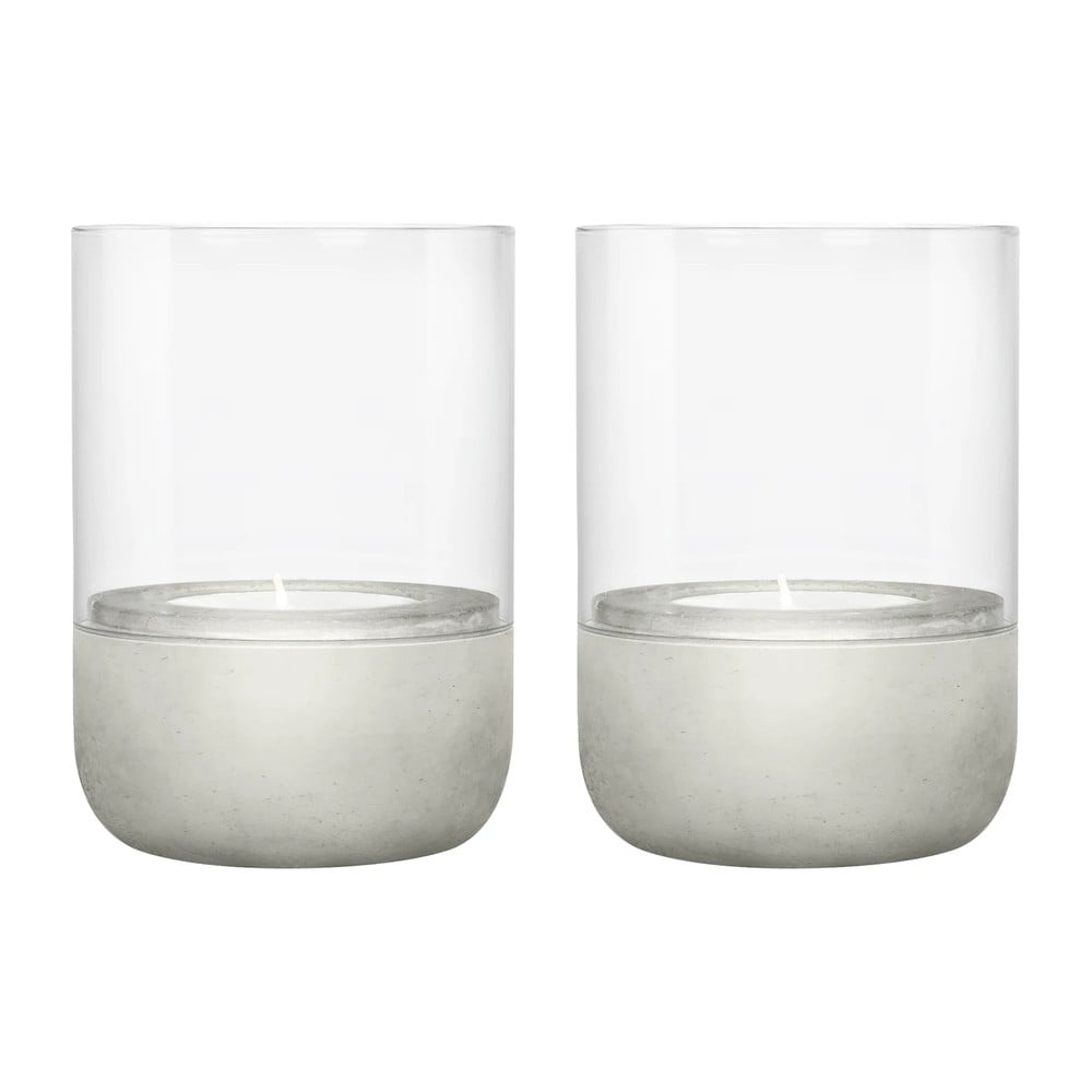 Calma 2 db üveg gyertyatartó beton talpazattal - Blomus