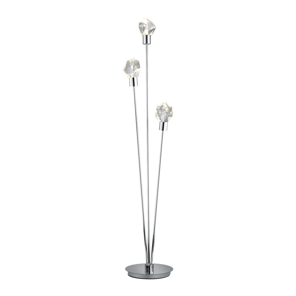 Ezüstszínű LED állólámpa üveg búrával (magasság 150 cm) Verano – Trio Select