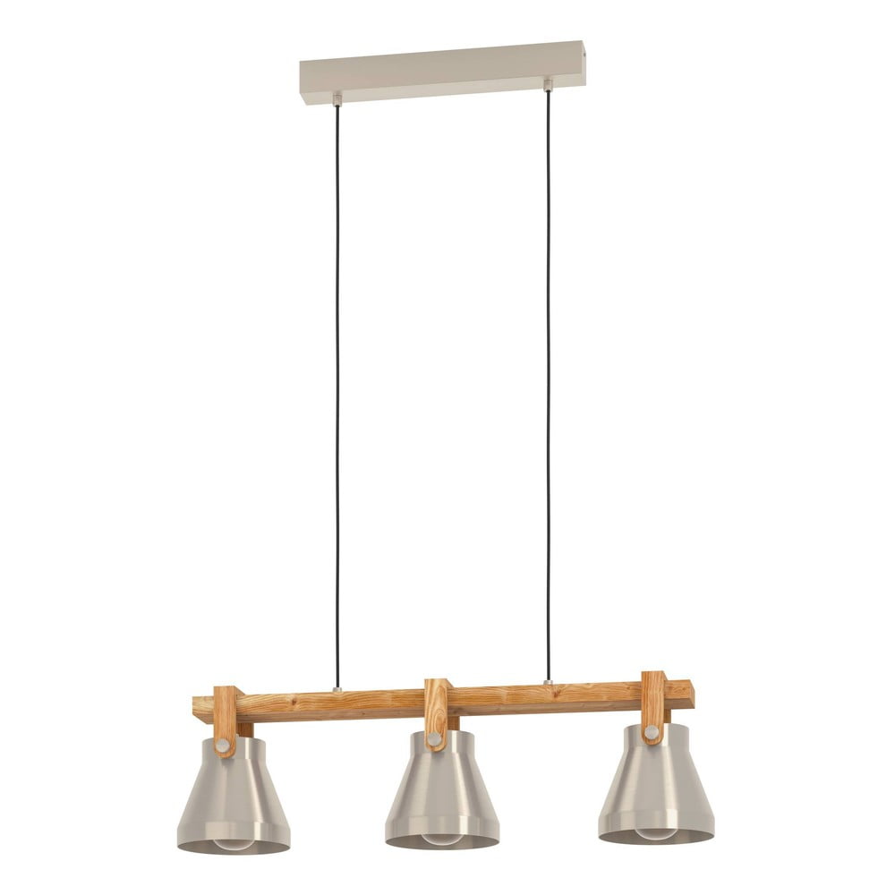 Ezüstszínű-natúr színű függőlámpa fém búrával CAWTON – EGLO