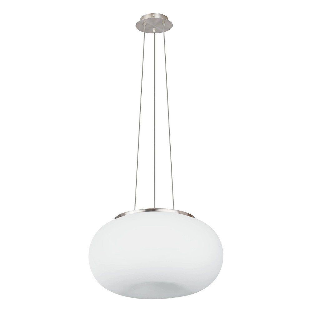 Fehér-ezüstszínű függőlámpa üveg búrával ø 44