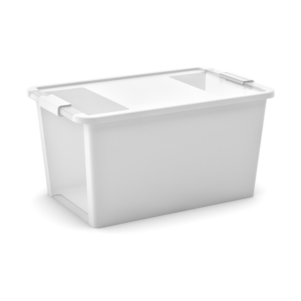 Fehér fedeles műanyag tárolódoboz 55x35x28 cm Bi-Box L – KIS