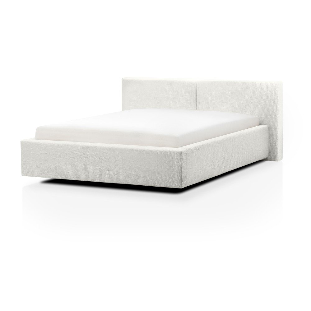 Fehér kárpitozott ágyneműtartós franciaágy ágyráccsal 160x200 cm Cube – Meise Möbel
